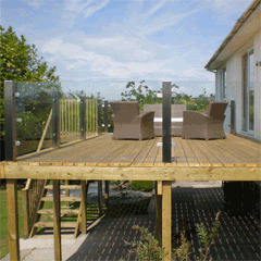 Glass and Stainless Steel Panel Deck, Newcastle Emlyn